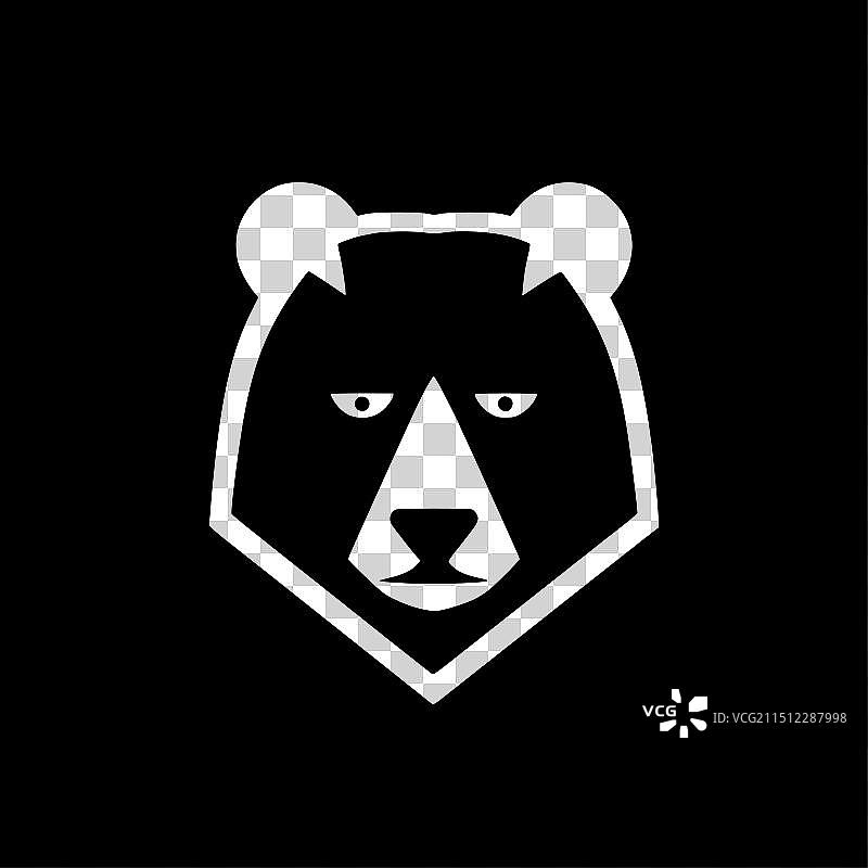 熊-黑白相间的孤立图标图片素材