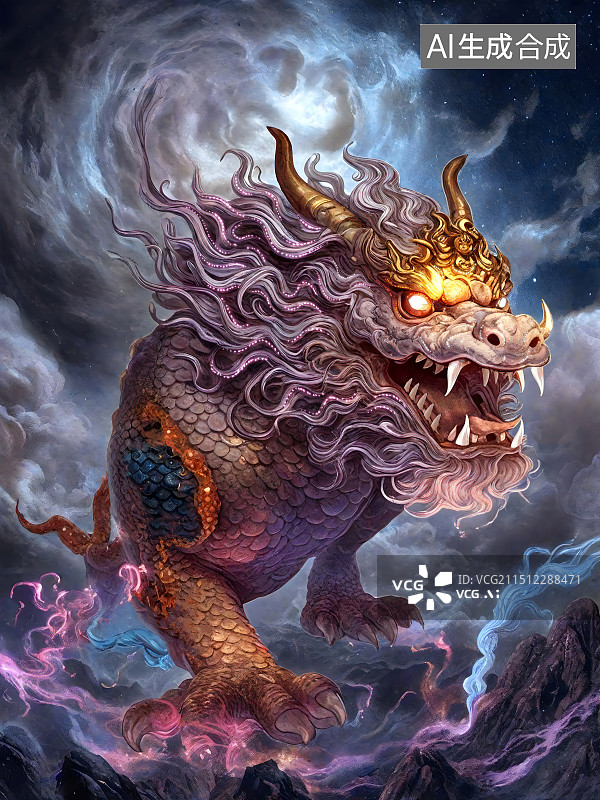 【AI数字艺术】龙生九子 - 蒲牢图片素材