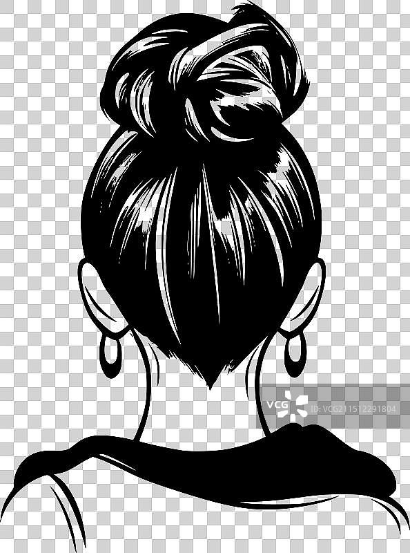 凌乱发髻-极简扁平Logo图片素材