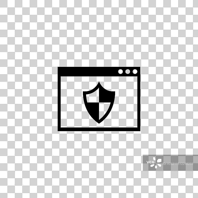 Web浏览器框架内的现代盾牌图标图片素材