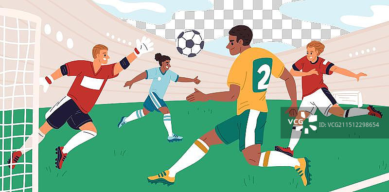 足球比赛体育场上的足球运动员图片素材