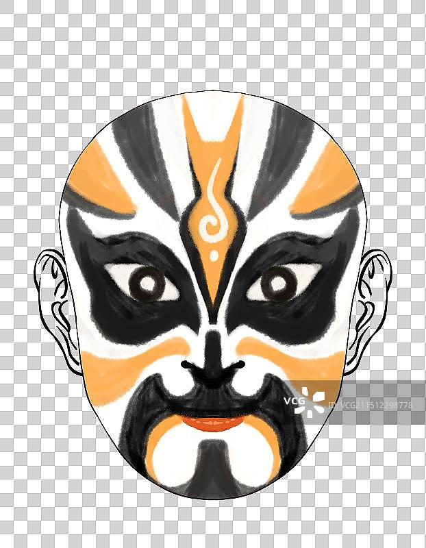 京剧脸谱花纹设计国风传统文化插画元素图片素材