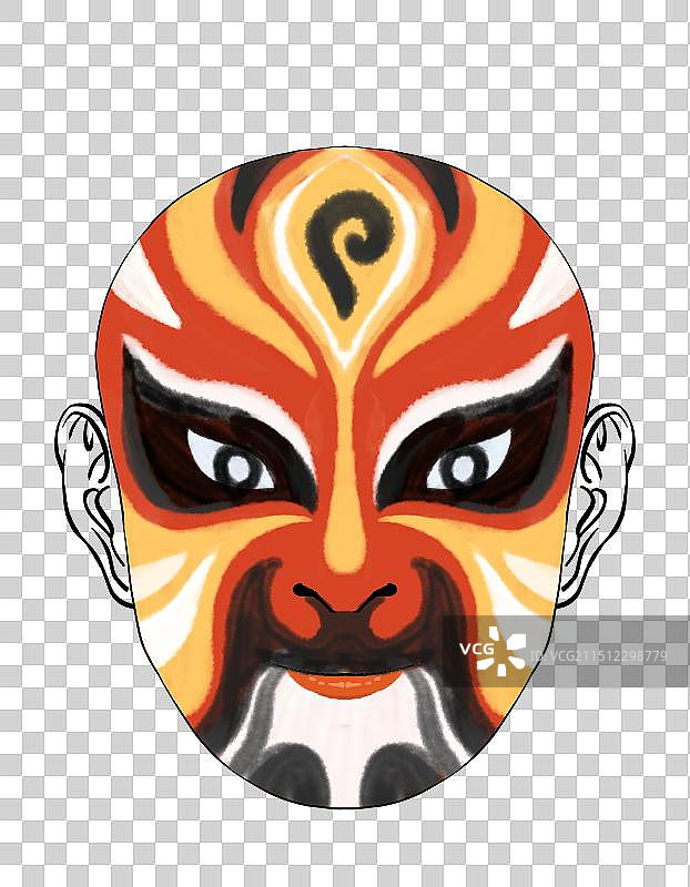 京剧脸谱花纹设计国风传统文化插画元素图片素材