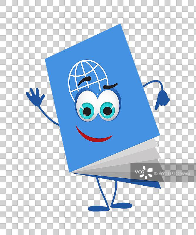 有趣的护照扁平设计白色背景图片素材