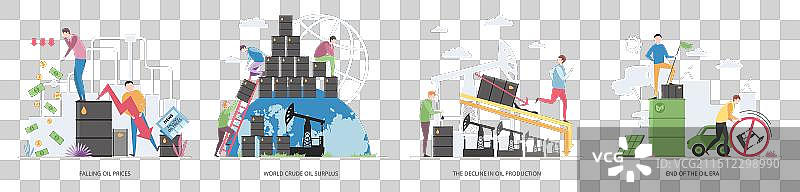 石油时代概念扁平化设计图片素材