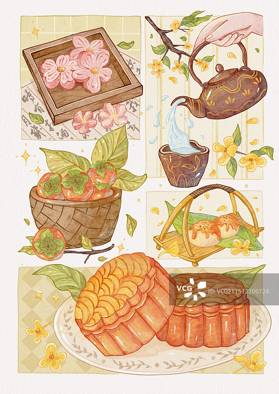 中秋节日插画图片素材