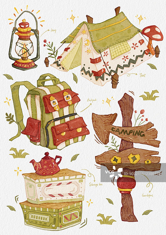 露营插画图片素材