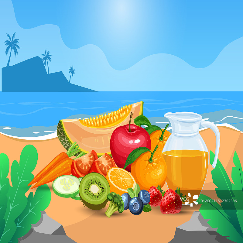 夏季假期海滩海报图片素材