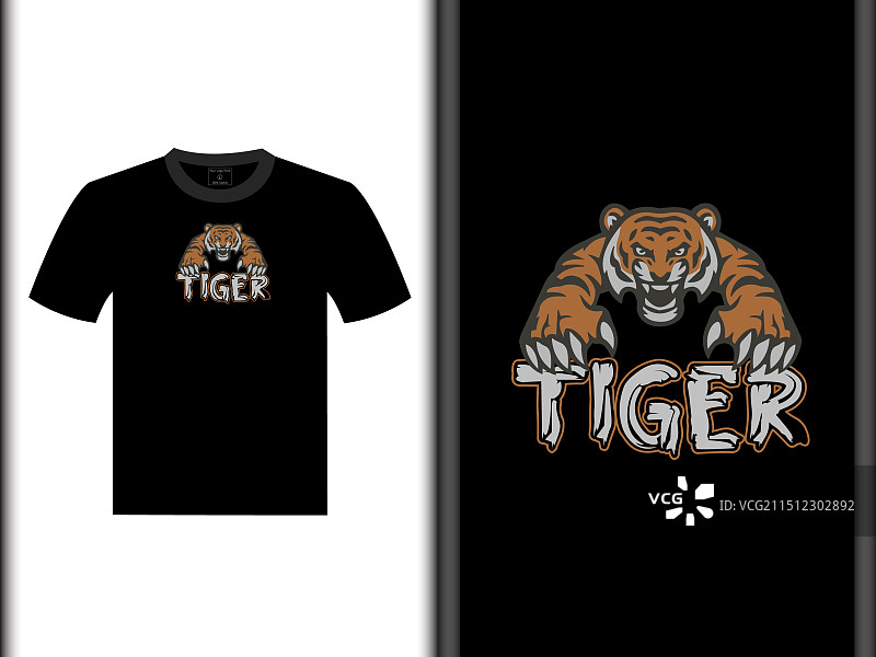 老虎T恤设计EPS文件图片素材