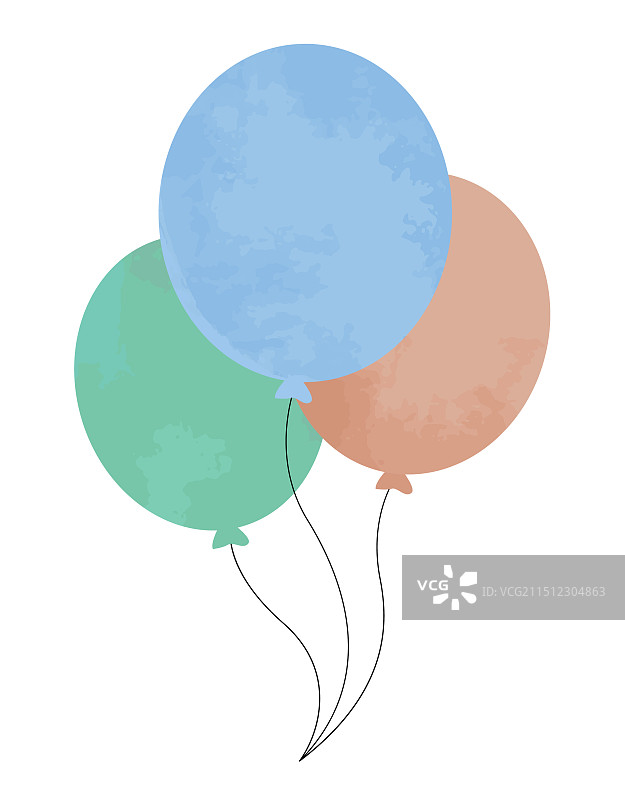 白色背景上的彩色气球图片素材