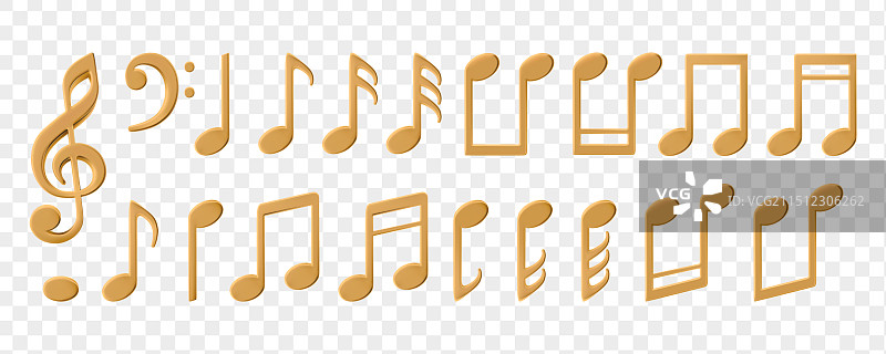 孤立的音乐元素：高音谱号和低音谱号图片素材