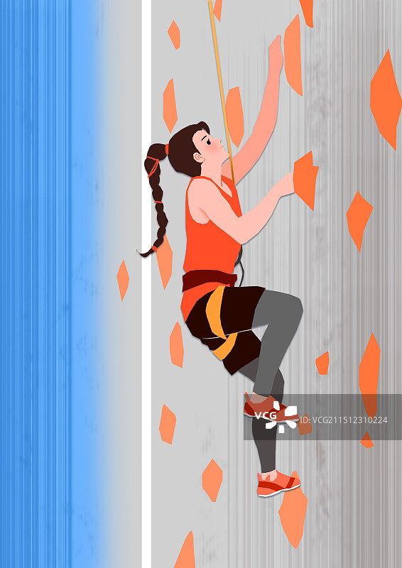 攀岩运动员插画图片素材