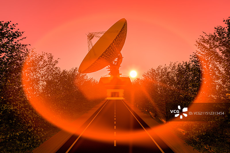 射电望远镜，3D渲染图片素材