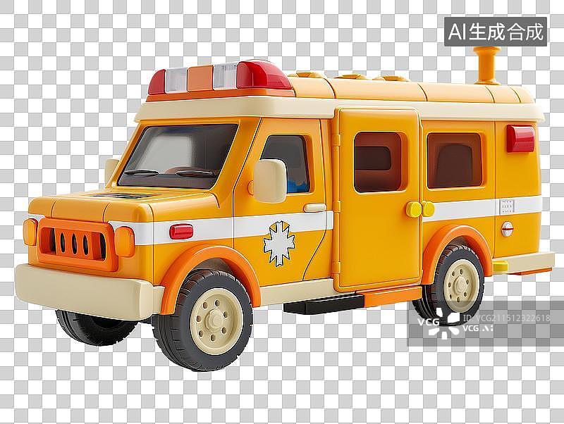 【AI数字艺术】儿童玩具卡通3D小火车救护车消防车卡丁车碰碰车越野车拖拉机公交车吊车铲车挖掘机轮船飞机图片素材