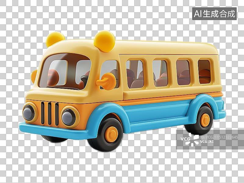 【AI数字艺术】儿童玩具卡通3D小火车救护车消防车卡丁车碰碰车越野车拖拉机公交车吊车铲车挖掘机轮船飞机图片素材