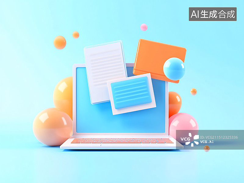 【AI数字艺术】办公室文件夹文档业务目录工作表格3D插画图片素材
