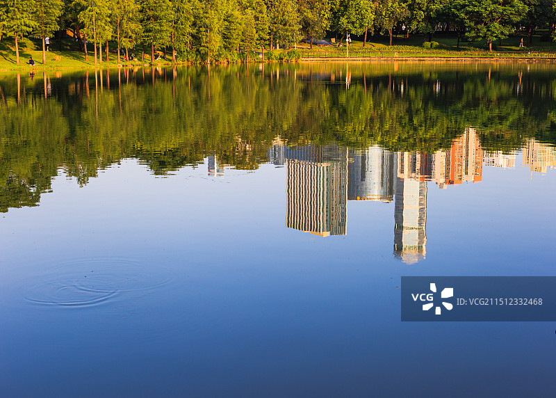 城市风光 水 湖 倒影图片素材