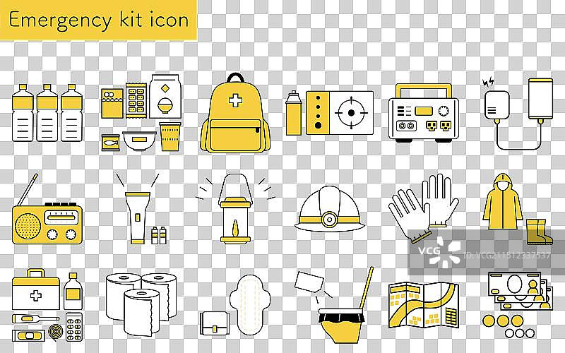 急救箱套装简笔画图标图片素材