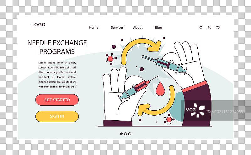 世界艾滋病日网站banner或着陆页针头图片素材