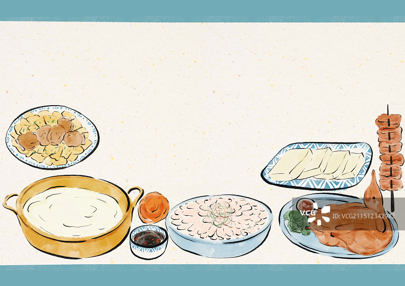 国潮风顺德美食插画图片素材
