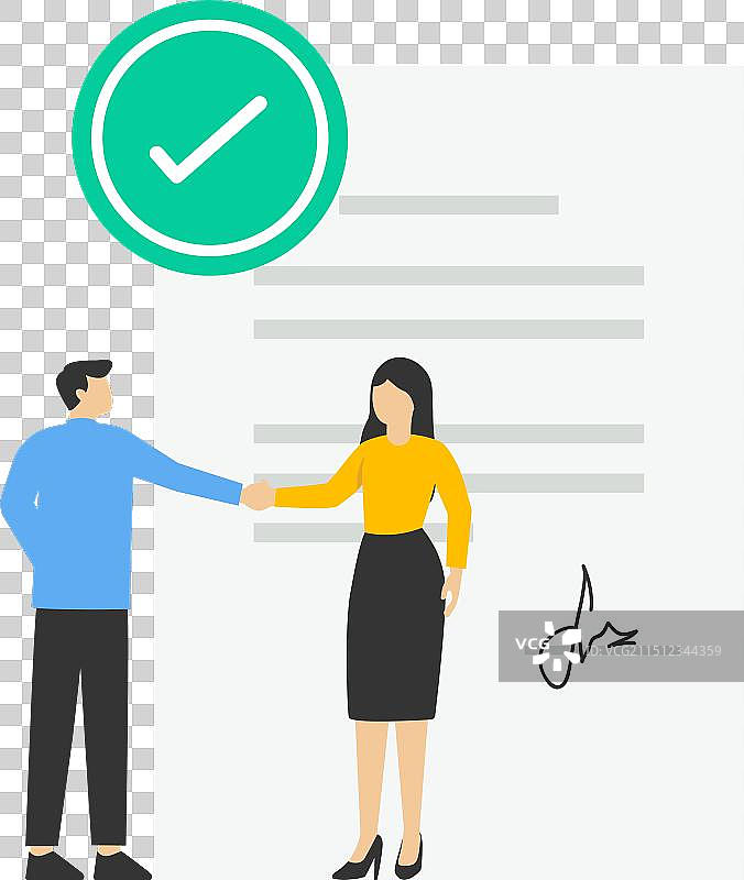 达成交易隔离卡通图片素材