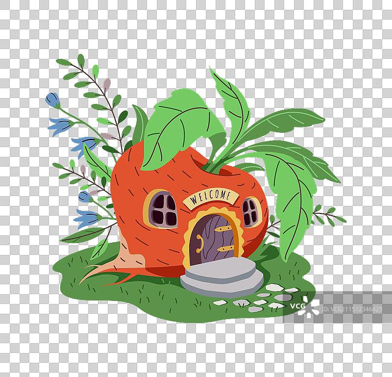 卡通小矮人或仙女的魔法小屋图片素材