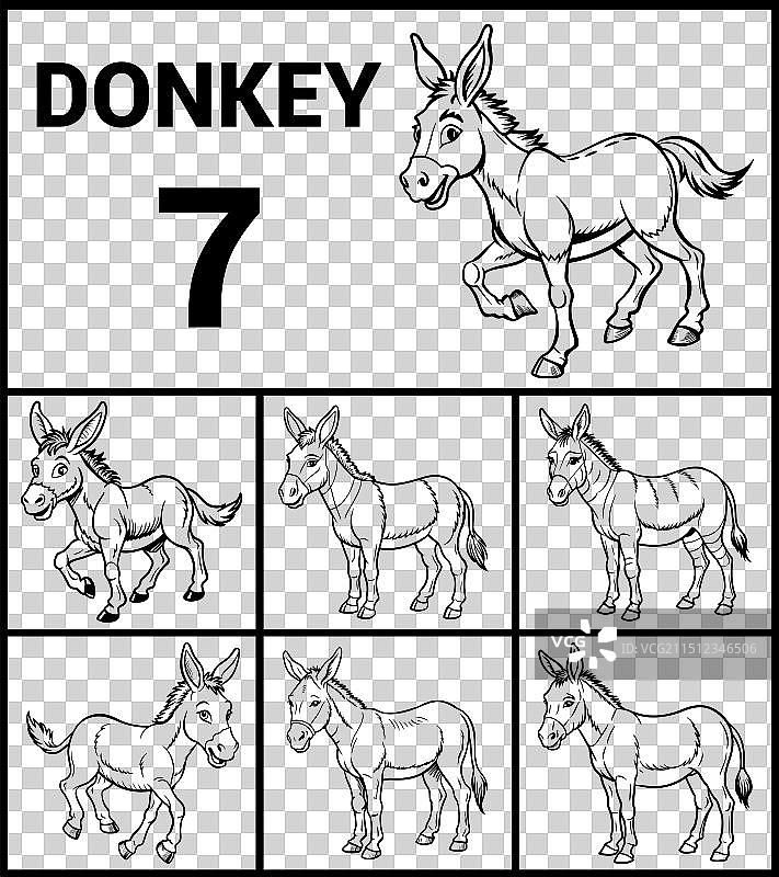 驴轮廓合集图片素材