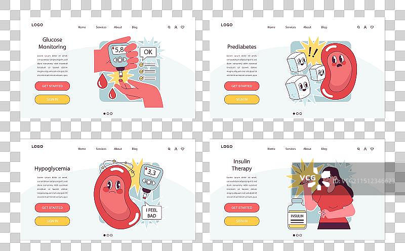 糖尿病网页banner或着陆页图片素材