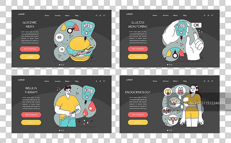 糖尿病网页banner或着陆页图片素材