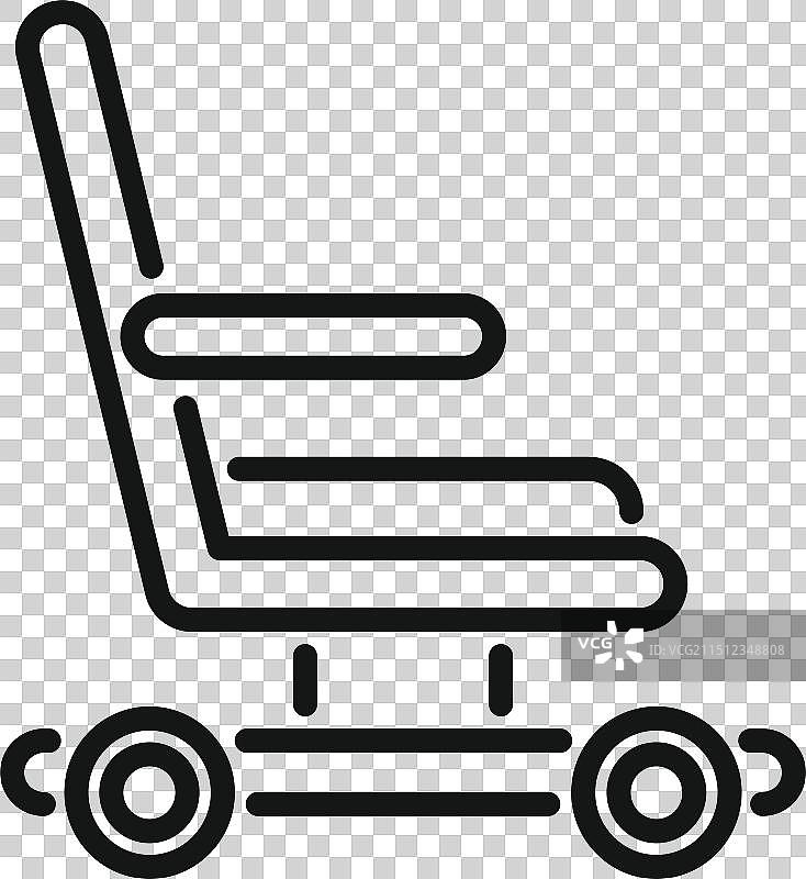 代表残疾的电动轮椅图标图片素材