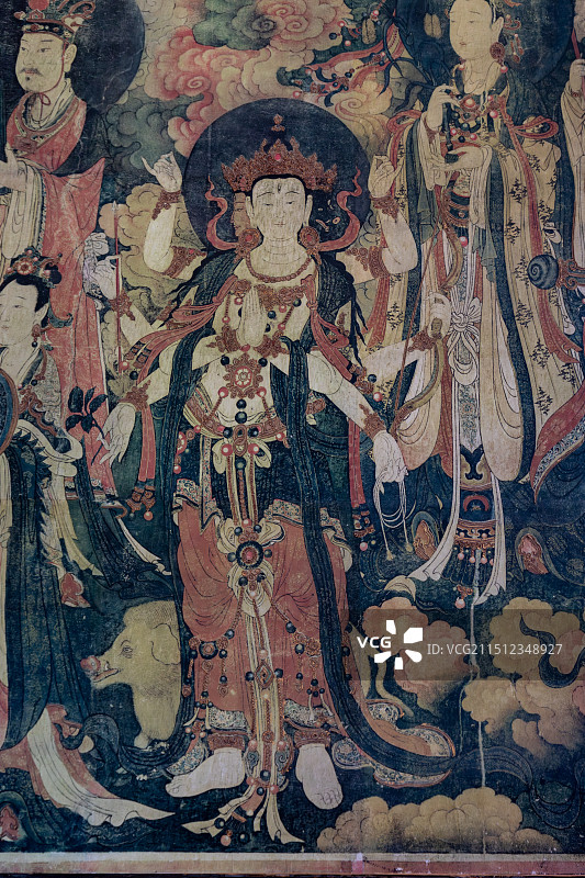 北京法海寺明代壁画（摩利支天）图片素材