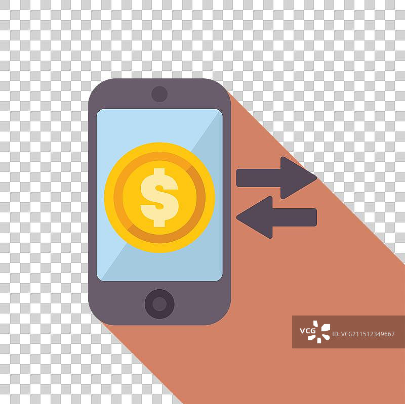 手机显示箭头转账图片素材