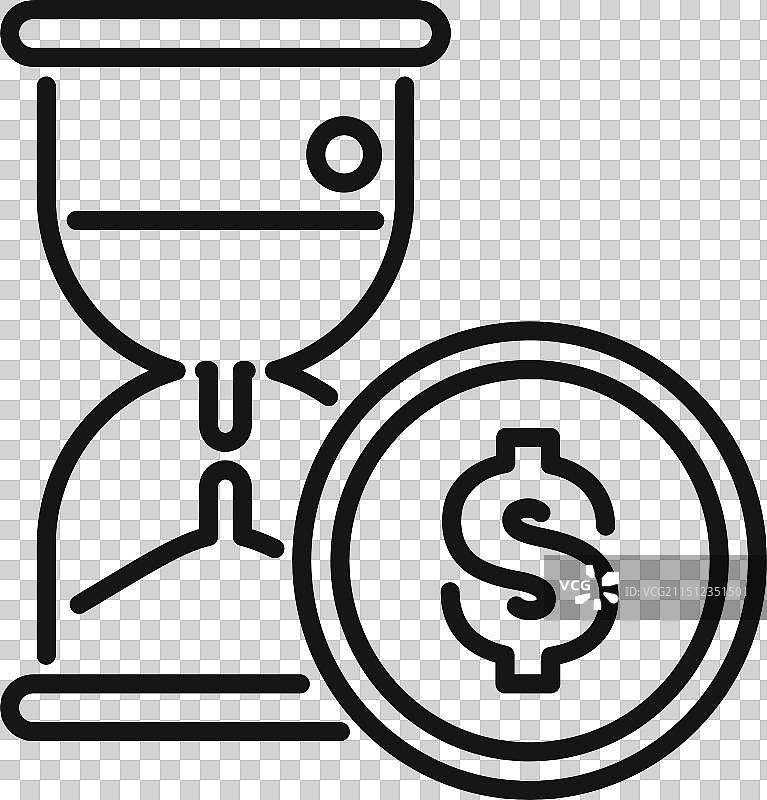象征时间流逝的金币沙漏图片素材