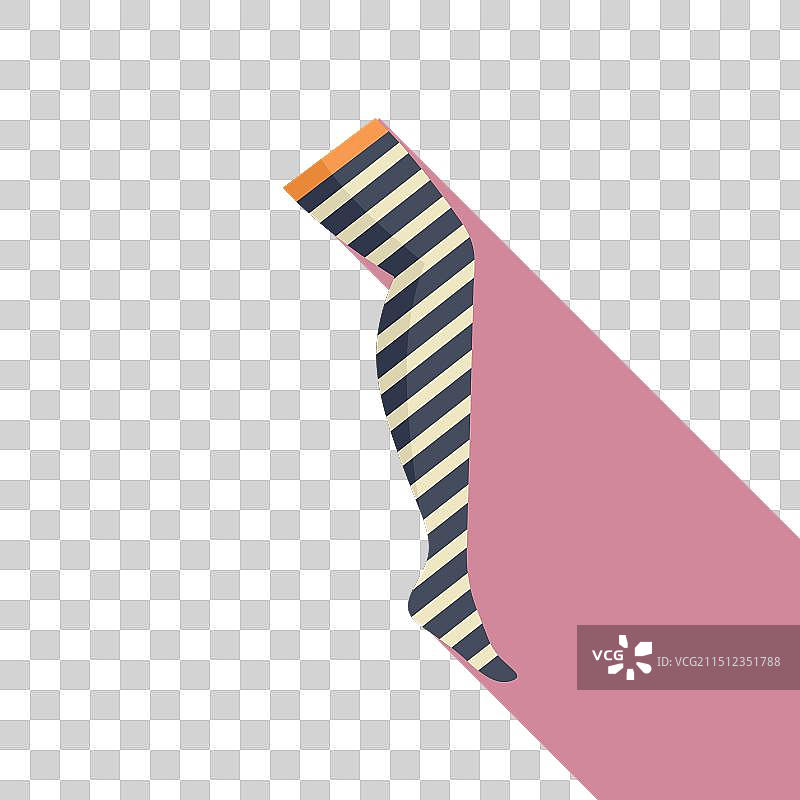 粉色背景上的条纹长袜和女性腿部图片素材