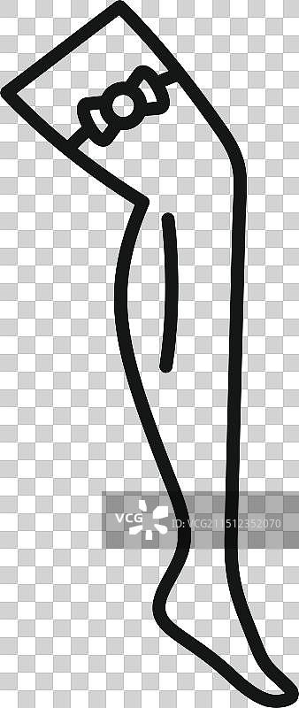 穿着吊袜带的女人腿部轮廓图标图片素材