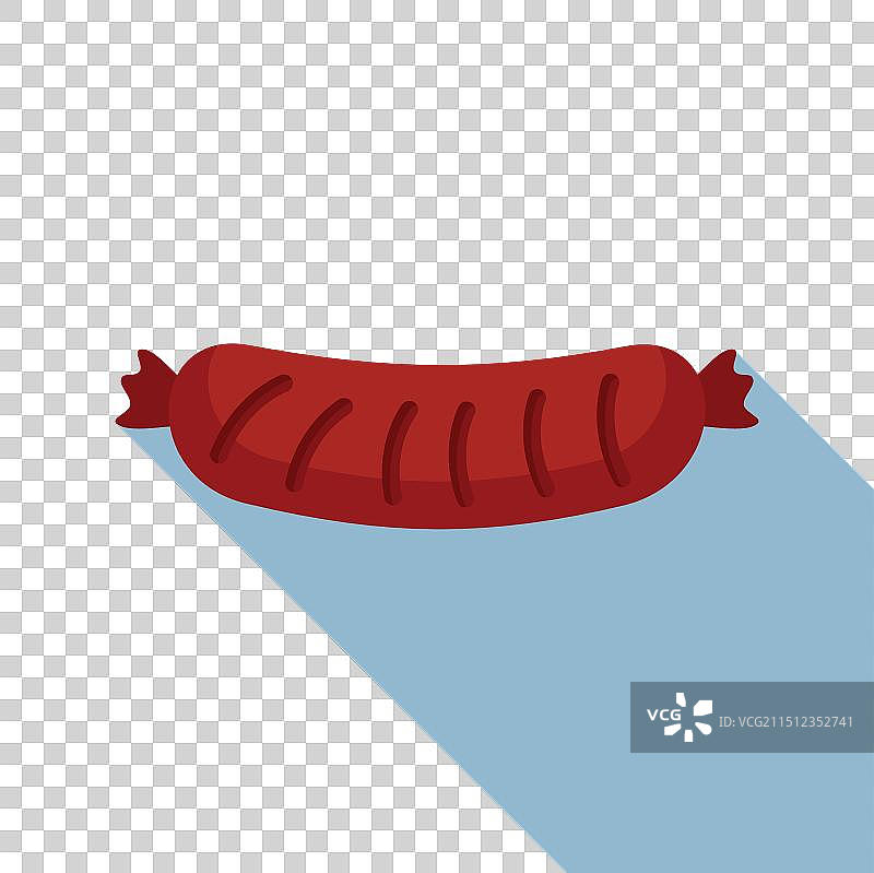 蓝色背景上的烤香肠图片素材