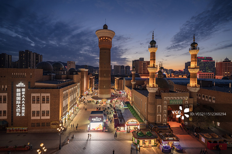 新疆国际大巴扎烟火人间图片素材