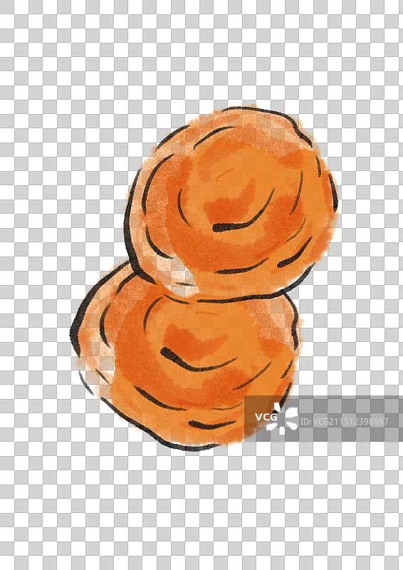 国潮风顺德美食插画元素-鸡仔饼图片素材