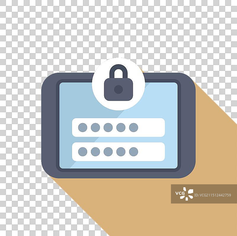 平板电脑显示带密码的登录表单图片素材