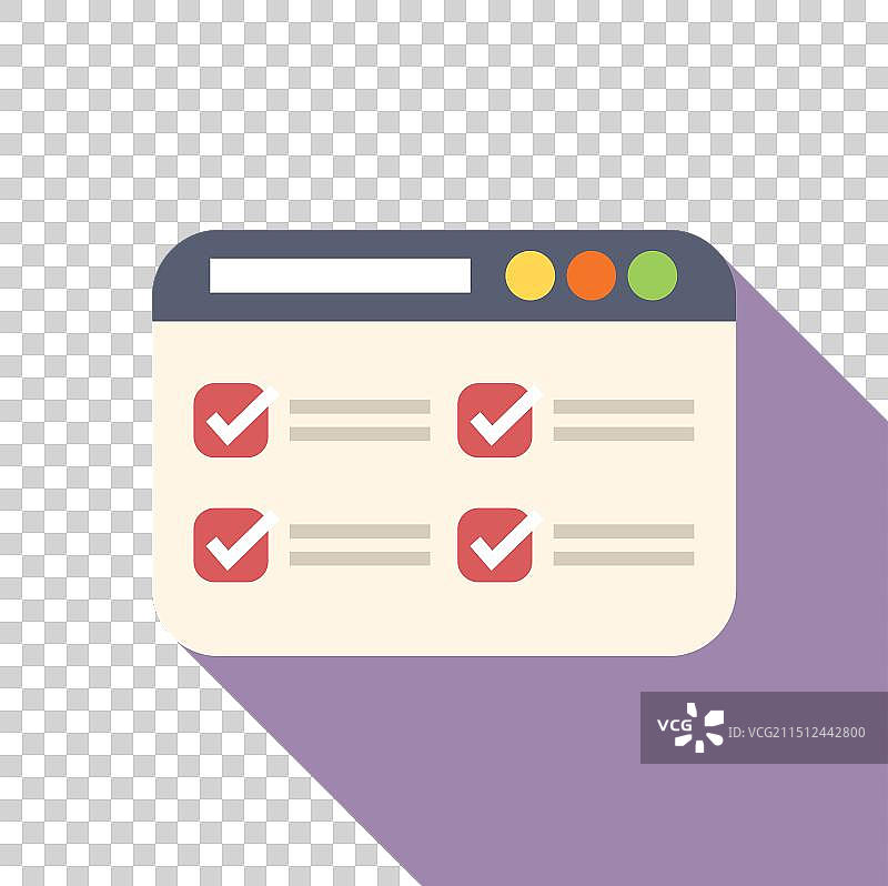 显示已完成在线调查的网页浏览器图片素材