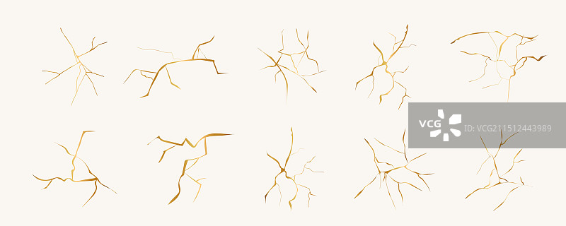 日式金缮艺术几何断线图片素材