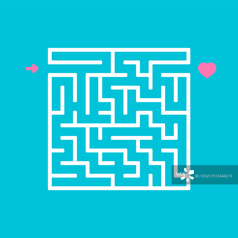抽象方块迷宫游戏，适合儿童拼图图片素材