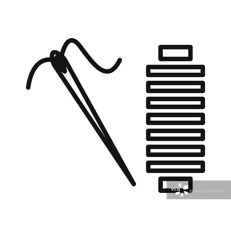 黑色线稿针线图标图片素材