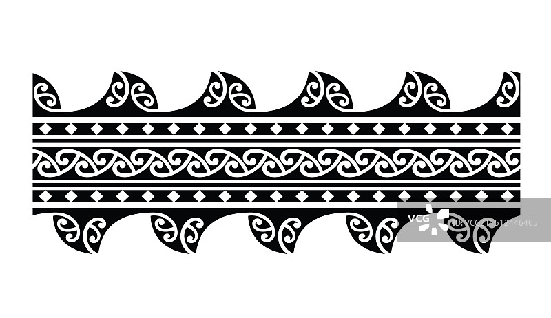 波利尼西亚纹身部落乐队设计的萨摩亚纹身图片素材