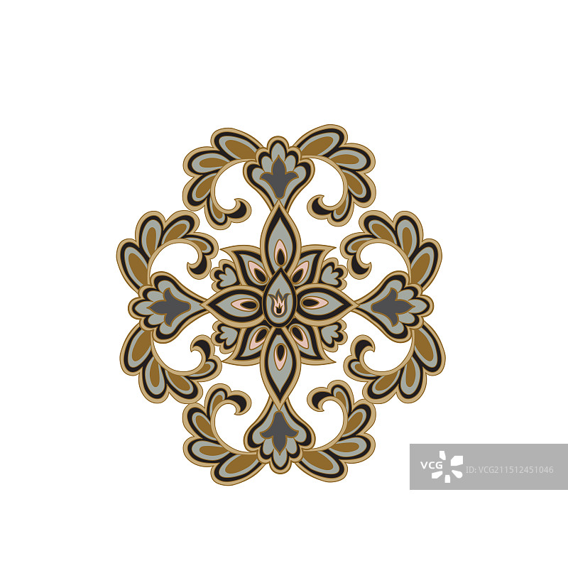 花卉曼陀罗设计元素（阿拉伯风格）图片素材