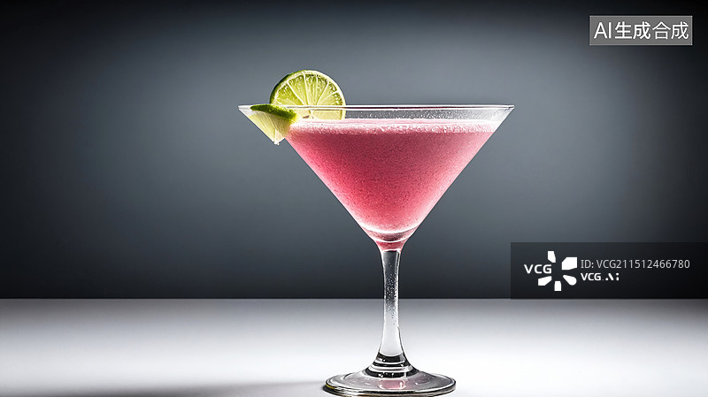 【AI数字艺术】粉红鸡尾酒的魅力图片素材