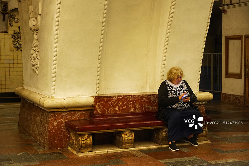 俄罗斯莫斯科地铁 阿尔巴特站图片素材