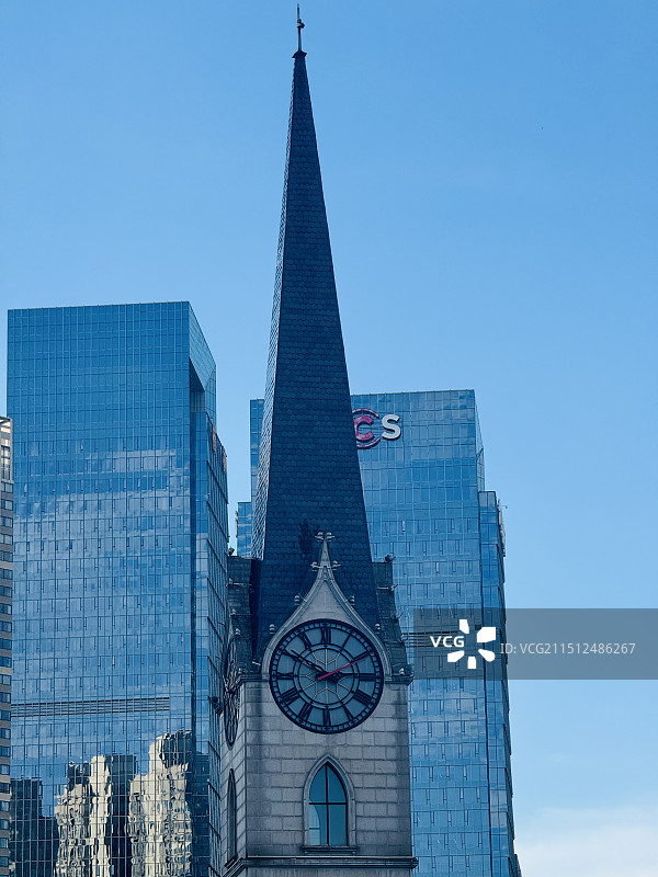 长沙渔人码头尖顶钟楼图片素材