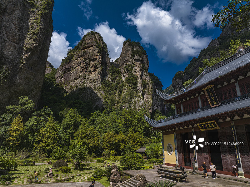 航拍雁荡山灵岩景区图片素材
