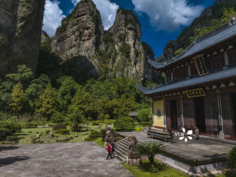 航拍雁荡山灵岩景区图片素材